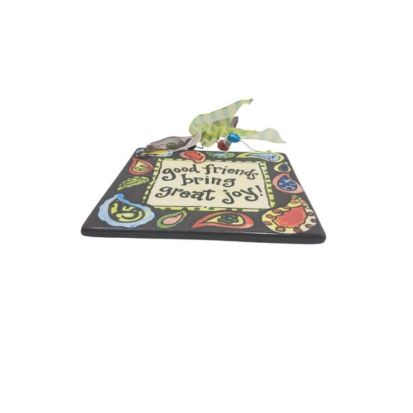 Ceramic Wall Plaque With Ribbon "Good Friends Bring Great Joy" By Glory Haus - Picture 3 of 5